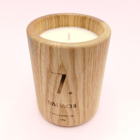 Bougie en Bois - Dimanche Off - Parfum Magnolia, Musc & Coton