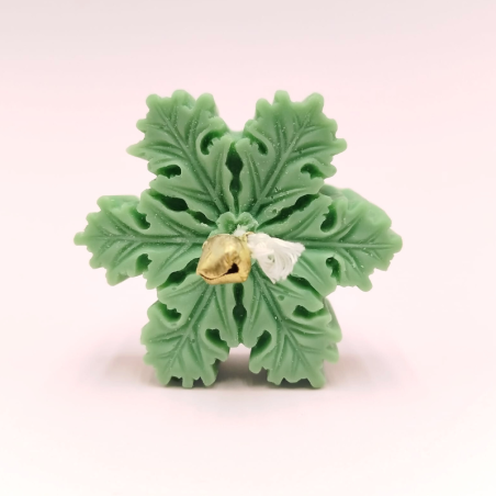 Bougie flocon vert - Parfum vanille