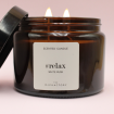Bougie Double Mèches Relax - Verre Ambré - Parfum Musc Blanc