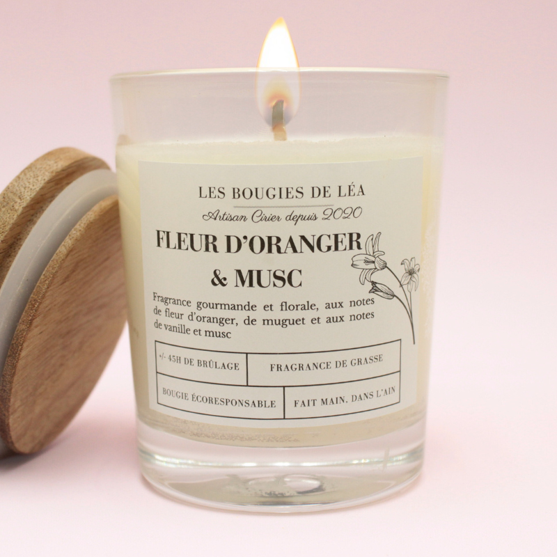 Bougie Classique - Parfum Fleur d'Oranger & Musc Bougie Classique - Parfum Fleur d'Oranger & Musc