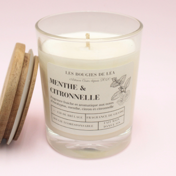 Bougie Classique - Parfum Citronnelle Légèrement Mentholé