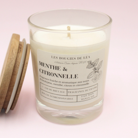 Bougie Classique - Parfum Citronnelle Légèrement Mentholé