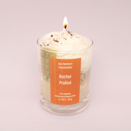 Bougie gourmande chantilly - Parfum rocher praliné