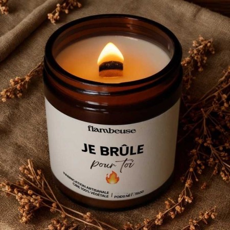 Bougie St Valentin amour - "Je brûle pour toi"- Parfum linge frais