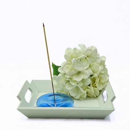 Porte Encens Décoratif Rond - Couleur Bleu