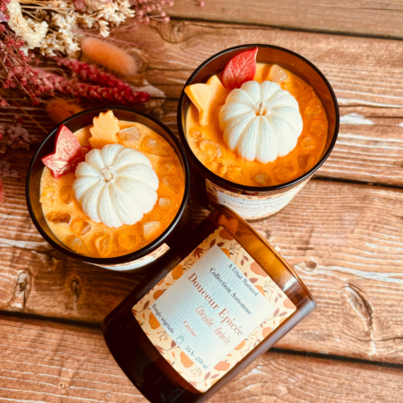 Bougie Douceur Épicée - Parfum Citrouille Ambrée