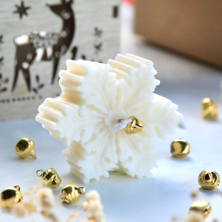 Bougie flocon blanc - Parfum vanille