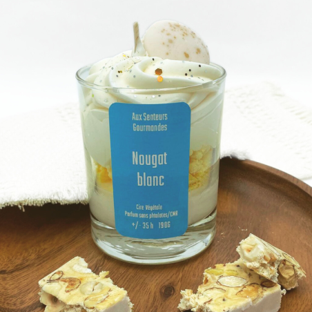 Bougie Chantilly - nougat blanc