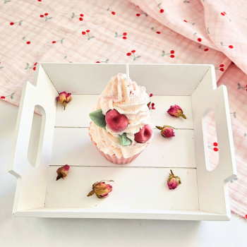 Bougie Cupcake - Parfum Cerise Griotte