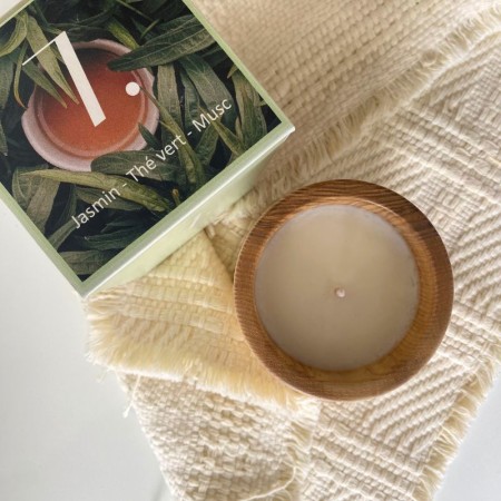 Bougie en bois - Mardi Détox - Parfum yuzu, jasmin & thé vert