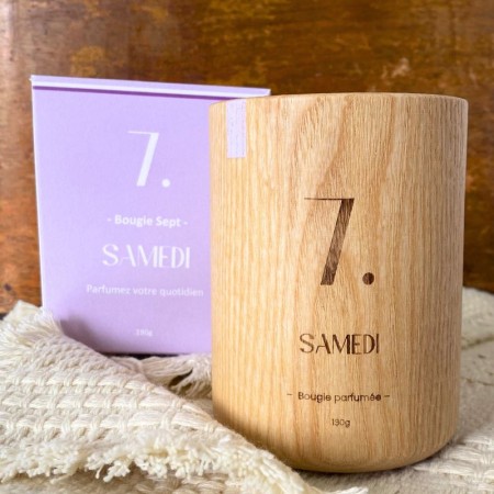 Bougie en bois - Samedi Nature - Parfum camomille & cèdre
